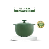 Nồi dưỡng sinh sứ Minh Long Healthycook Vesta (Nồi tròn cao) 5.5 L + nắp (CK)