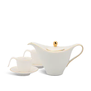 Bộ trà sứ Minh Long cao 0.45 L - Anh Vũ - Chỉ Vàng