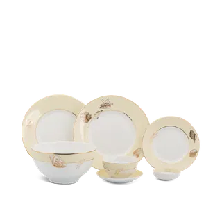 Bộ đồ ăn sứ Minh Long 25 sản phẩm (B) - Camellia - Hương Biển kem