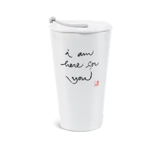 Ly sứ dưỡng sinh sứ Minh Long 0.48 L + nắp ống hút (K1) - I am here for you