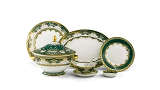 Bộ đồ ăn sứ Minh Long 85 sản phẩm - Hoàng Cung - Sen Ngọc Bích