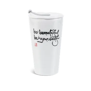 Ly sứ dưỡng sinh sứ Minh Long 0.48 L + nắp ống hút (K1) - Be beautiful, Be yourself