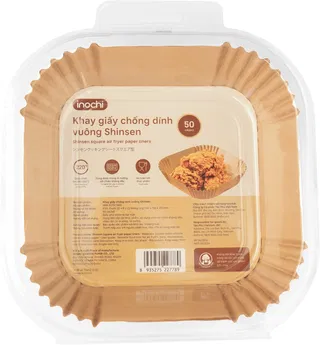 Khay giấy chống dính vuông INOCHI Shinsen 16cm - 50 cái - Nâu