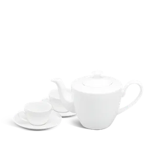 Bộ trà sứ Minh Long 0.65 L - Daisy - Trắng