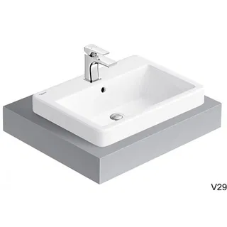 Lavabo chậu rửa mặt Viglacera V29 bán âm dương vành