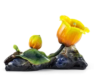 Hoa Chuông sứ Minh Long 22.5 cm - Màu vàng (đế phẳng)