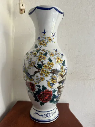 Lọ hoa gốm Bát Tràng đá 4.5 tấc màu