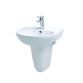 Lavabo chậu rửa mặt Caesar L2152 treo tường chân ngắn