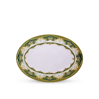 Dĩa oval sứ Minh Long 37 cm - Hoàng Cung - Sen Ngọc Bích