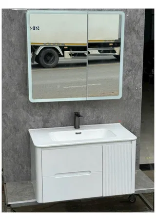 Bộ Tủ Lavabo PVC Cao Cấp 9005 (Trắng) 8 Tấc