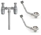 Bộ xả Hefele cho chậu 2 hộc (2 xả tràn)
