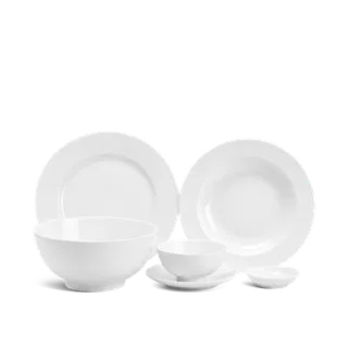 Bộ đồ ăn sứ Minh Long 6 người 24 sản phẩm - Jasmine - Trắng