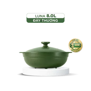 Chảo dưỡng sinh sứ Minh Long Healthycook Luna (Chảo xào) 8.0 L + nắp