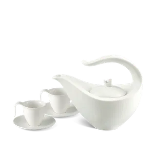 Bộ trà sứ Minh Long 0.45 L - Anh Vũ IFP - Trắng Ngà