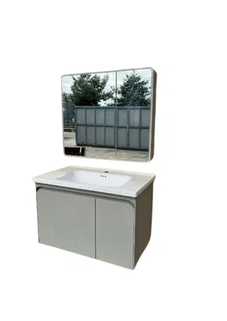 Bộ Tủ Lavabo Inox Cao Cấp TNN 2801 (Xám) 8 Tấc