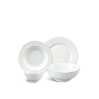 Bộ đồ ăn sứ Minh Long 09 sản phẩm - Jasmine - Chỉ Vàng