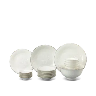Bộ đồ ăn sứ Minh Long 32 sản phẩm - Sen IFP - Chỉ Bạch Kim