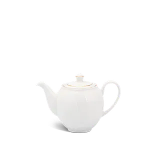 Bình trà sứ Minh Long + nắp - Camellia - Chỉ Vàng