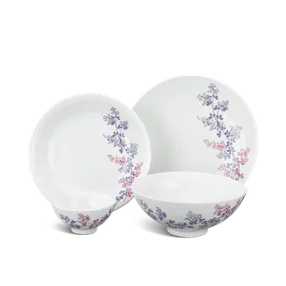 Bộ đồ ăn sứ Minh Long 09 sản phẩm - Daisy - Cỏ Tím