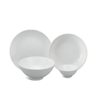 Bộ đồ ăn sứ Minh Long 09 sản phẩm - Daisy - Trắng