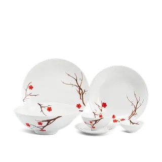 Bộ đồ ăn sứ Minh Long 36 sản phẩm - Daisy - Hồng Mai