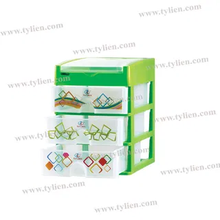 Tủ Nhựa Mini L Trắng Trong 4 Ngăn nhựa Tý Liên No.0725