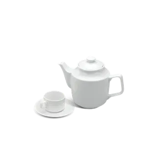 Bộ trà sứ Minh Long 0.7 L - Jasmine - Trắng