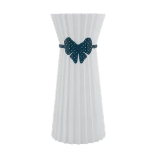 Bình hoa Thanh Tú sứ Minh Long 30 cm - Nơ Xanh Đậm
