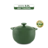 Nồi dưỡng sinh sứ Minh Long Healthycook Vesta (Nồi tròn cao) 8.0 L + nắp