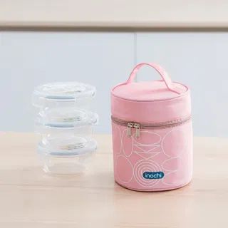 Bộ hộp thuỷ tinh tròn INOCHI Nikko kèm túi giữ nhiệt Yoshino