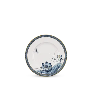 Dĩa tròn sứ Minh Long - Hoàng Cung - Sen Vàng