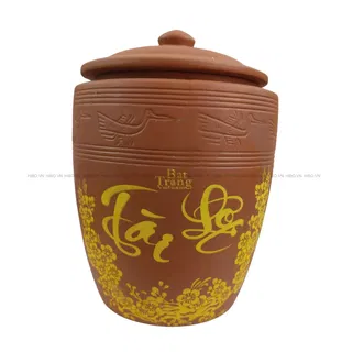 Hũ đựng gạo gốm Bát Tràng 10 lít Tài Lộc