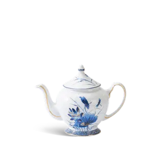 Bình trà sứ Minh Long 1.3 L + nắp - Hoàng Cung - Sen Vàng