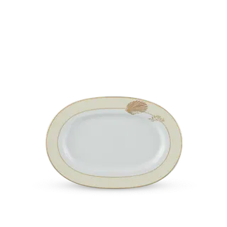 Dĩa oval sứ Minh Long 32 cm - Camellia - Hương Biển kem