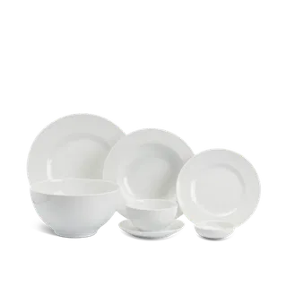 Bộ đồ ăn sứ Minh Long 6 người 25 sản phẩm - Camellia - Trắng