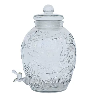 Bình thủy tinh ngâm rượu 15 lít long phụng có vòi