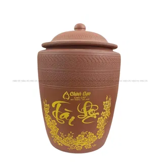Hũ đựng gạo gốm Bát Tràng 20 lít Tài Lộc