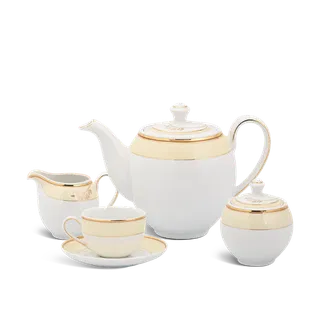 Bộ trà sứ Minh Long 1.1 L - Camellia - Hương Biển kem