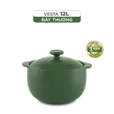 Nồi dưỡng sinh sứ Minh Long Healthycook Vesta (Nồi tròn cao) 12 L + nắp