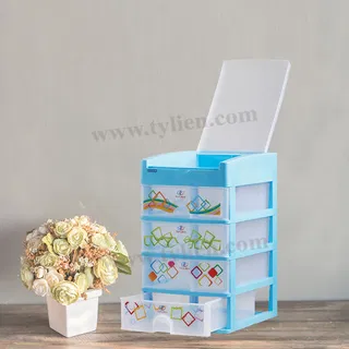 Tủ Nhựa Mini L Trắng Trong 5 Ngăn nhựa Tý Liên No.0725