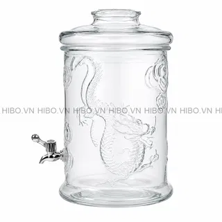 Bình thủy tinh ngâm rượu trụ rồng 6 lít có vòi