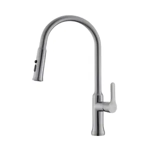 Vòi chậu rửa chén Luxta L-3219E nóng lạnh dây rút  inox 304