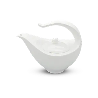 Bình trà sứ Minh Long 1.13 L + nắp - Harmony Lys - Trắng Ngà