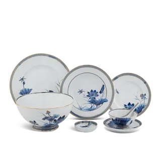 Bộ đồ ăn sứ Minh Long 30 sản phẩm - Cordon - Men Ngọc Sương Mờ
