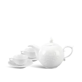 Bộ trà sứ Minh Long 0.7 L - Sen - Trắng