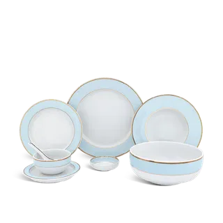 Bộ đồ ăn sứ Minh Long 30 sản phẩm - Gastroline - Xanh Ngọc