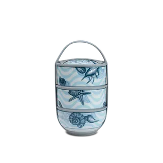 Hộp dưỡng sinh 3 tầng sứ Minh Long 12.5 cm - Đại Dương.