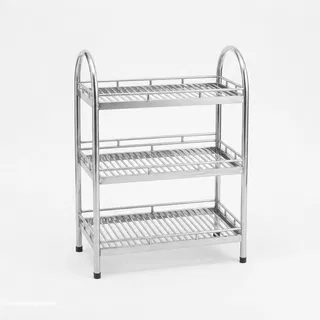 Kệ chén NP inox 3 tầng vòng cung(40*60)