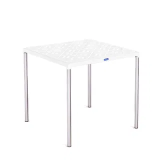 Bàn Vuông Chân Inox  nhựa Duy Tân - Trắng No.347