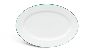 Dĩa oval sứ Minh Long - Jasmine - Chỉ Xanh Lá